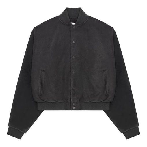 Fear of God PANELED VARSITY Jacket Suede Black FOG-FW19-60-KICKS CREW