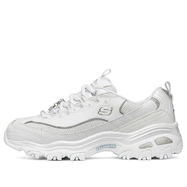 (WMNS) Skechers D lites 1.0 White/Silver 12241-WSL - KICKS CREW