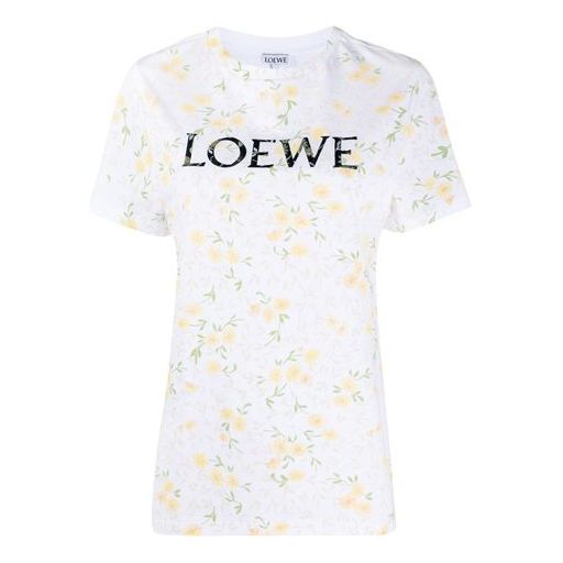 Regular fit T-shirt in cotton White/Yellow - LOEWE