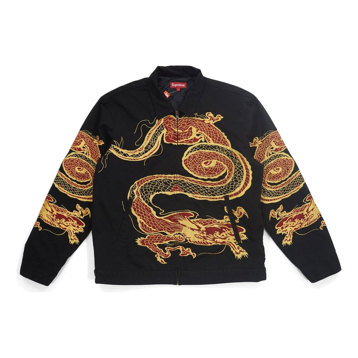 Supreme FW18 Dragon Work Jacket Black Dragon Robe China Embroidered Un