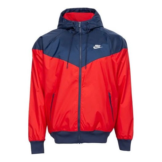 Nike Windrunner Windbreaker Jacket Hoodie Blue Red DA0001-657 Men's Sz xL