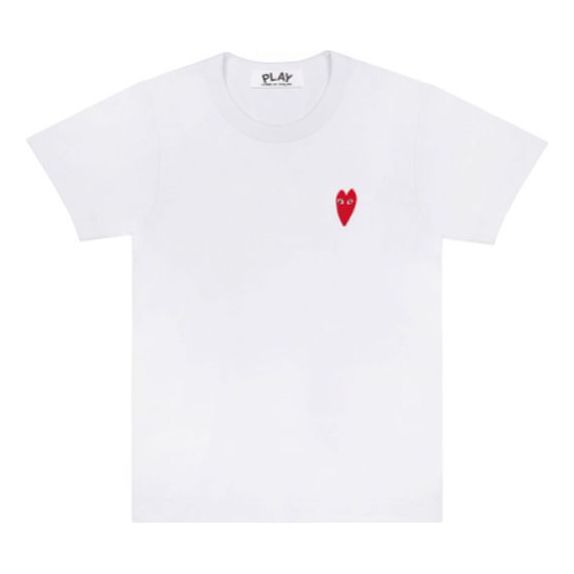 WMNS) COMME des GARCONS PLAY Thin Heart Logo Tee 'White' AZ-T229 