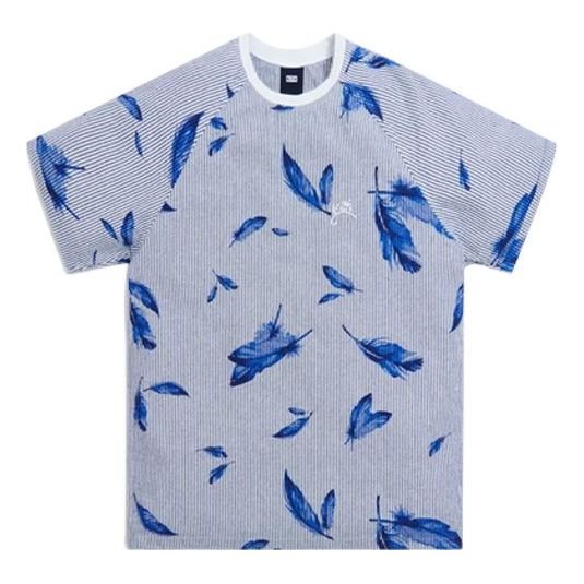 KITH Howard Seersucker Shirt Printing Short Sleeve Unisex Blue