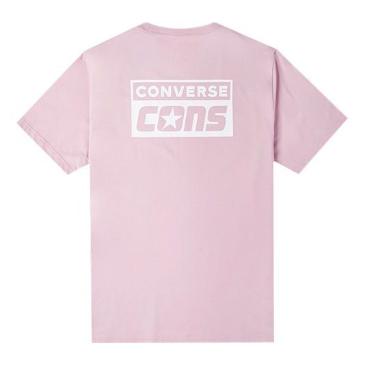 Men's Converse Alphabet Logo Printing Retro Casual Short Sleeve Pink Purple 10021134-A06