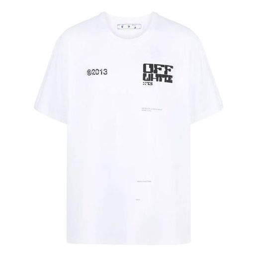 OFF-WHITE SS21 Logo Round Neck Short Sleeve Loose Fit White  OMAA038S21JER0080110