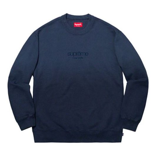 Supreme SS19 Dipped Crewneck Navyi Gradient Navy Blue Round Neck