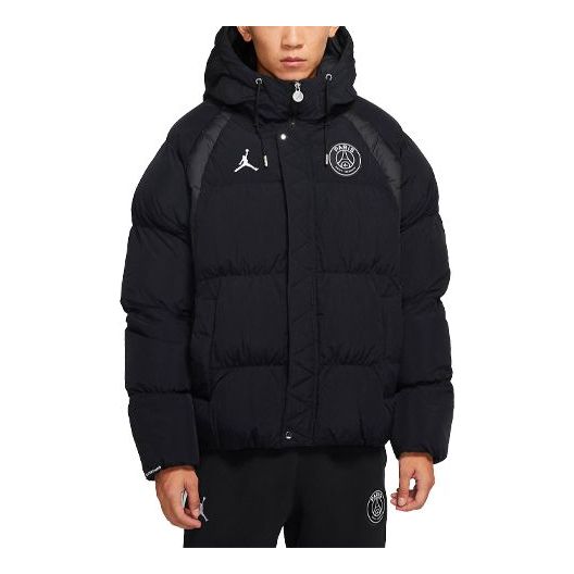 Men's Air Jordan Paris Saint-Germain Badge Hooded Loose Padded Black J ...