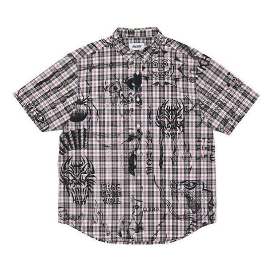 PALACE x Lotties Crossover Hand Painted Plaid Short Sleeve Red/Black S