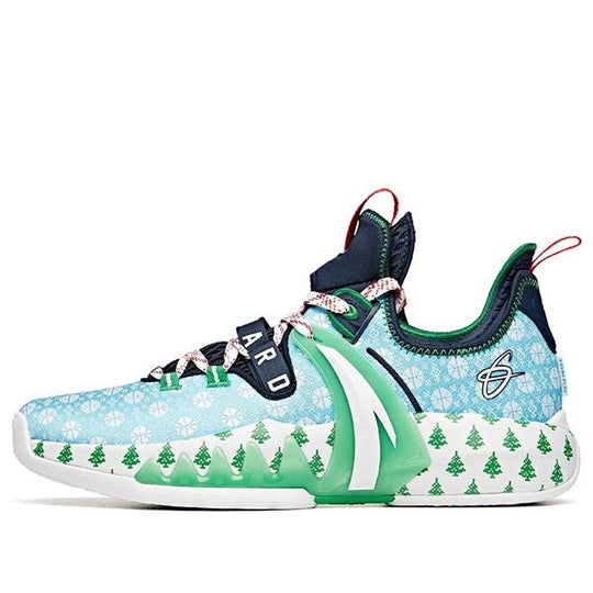 ANTA Hayward GH2 'Christmas' green blue and white basketball shoes  112111103-3