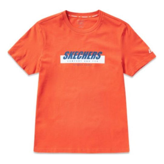 Men's Skechers Printing Short Sleeve t Orange Red C219M025-003