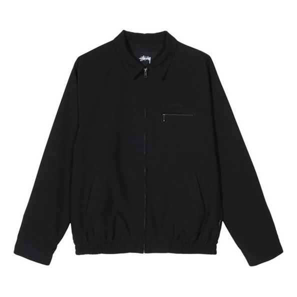 Stussy Bryan Jacket Solid Color Zipper Unisex Black 115488 - KICKS CREW