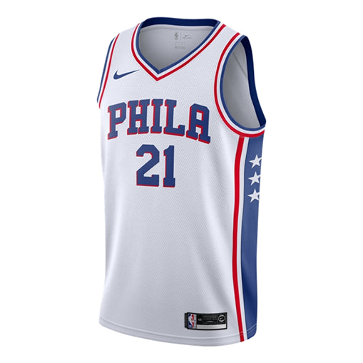 Nike NBA NBA Philadelphia 76Ers Embiid Sw Fans League Jersey White 864 ...