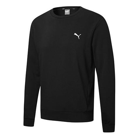 PUMA Embroidered Logo Sports Pullover Round Neck Black 590321-01 ...