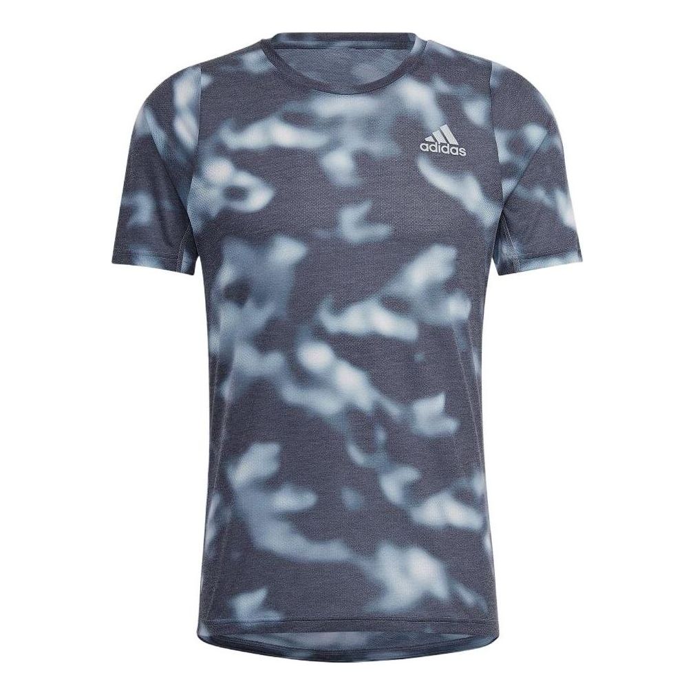 Men's adidas Camouflage Logo Printing Round Neck Pullover Slim Fit Sho ...