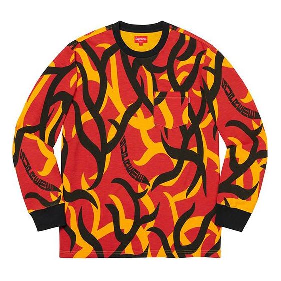 Supreme FW19 Week 12 LS Pocket Red Tribal Camo Tee SUP-FW19-1031