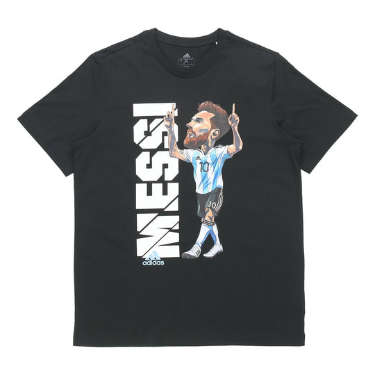 adidas MESSI Icon T M Soccer/Football Sports Short Sleeve Black HA2917