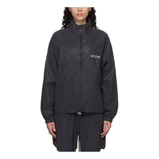 Fear of God Essentials FW20 Reflective Half Zip Track Jacket Black