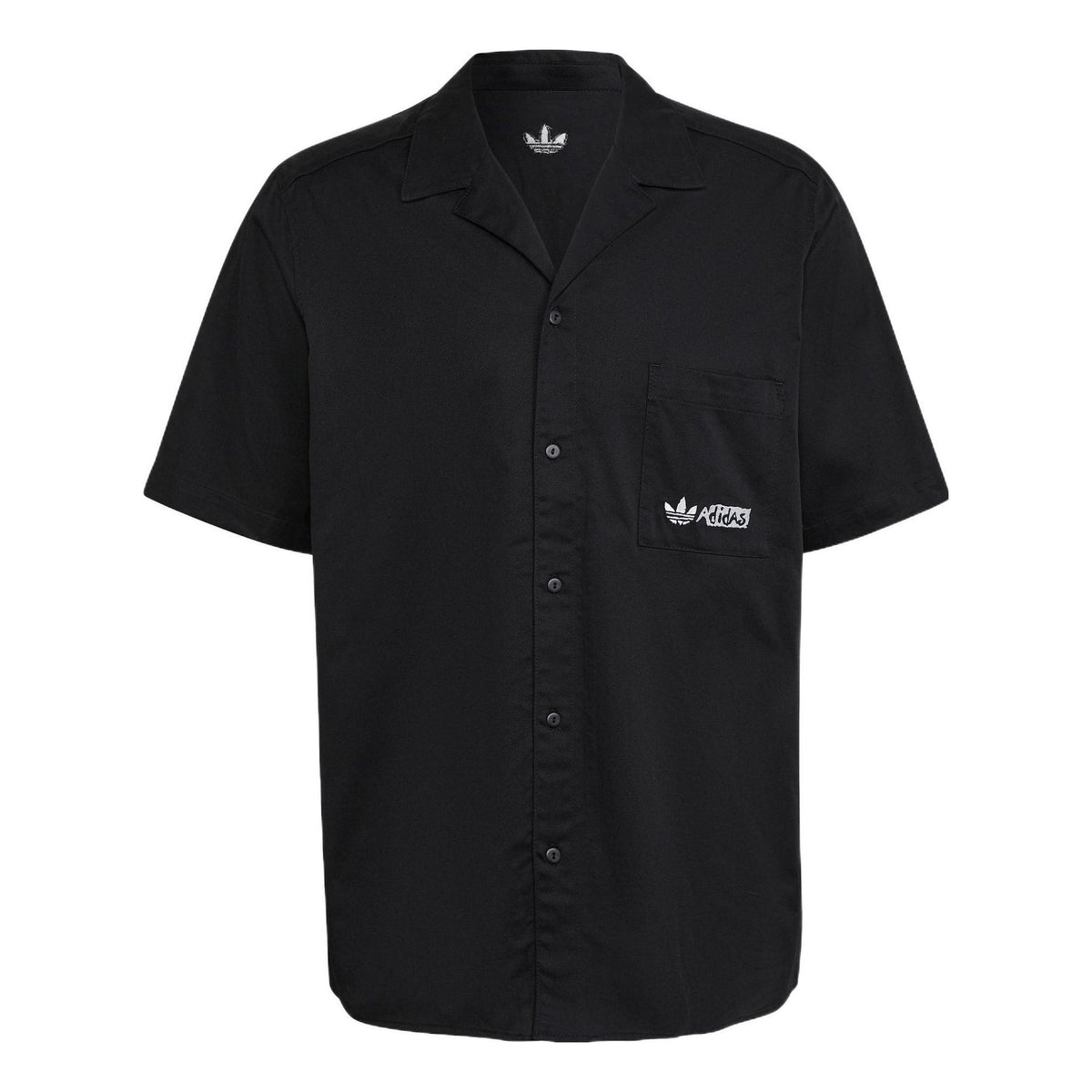 adidas originals Solid Color Logo Sports Short Sleeve Shirt Black HT16