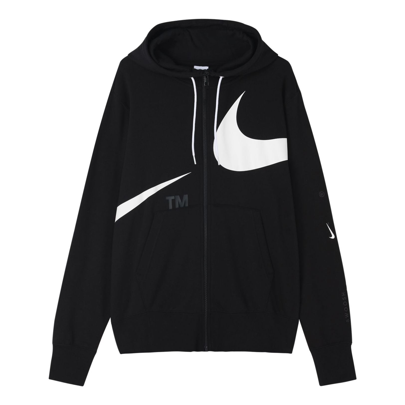 Men's Nike Large Logo Printing Loose Hooded Jacket Autumn Black DD6088-010