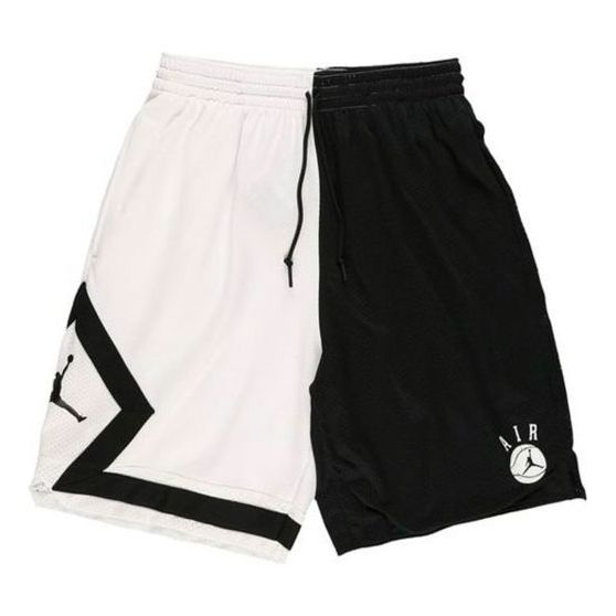 Air Jordan Drawstring Splicing Basketball Training Sports Shorts Black ...