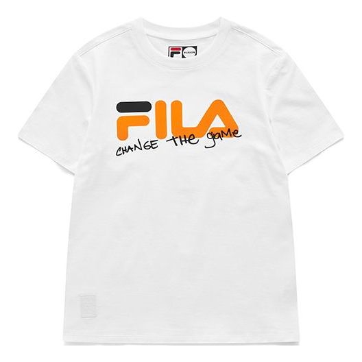 FILA FUSION Logo Printing Sports Round Neck Short Sleeve White T11W123 ...