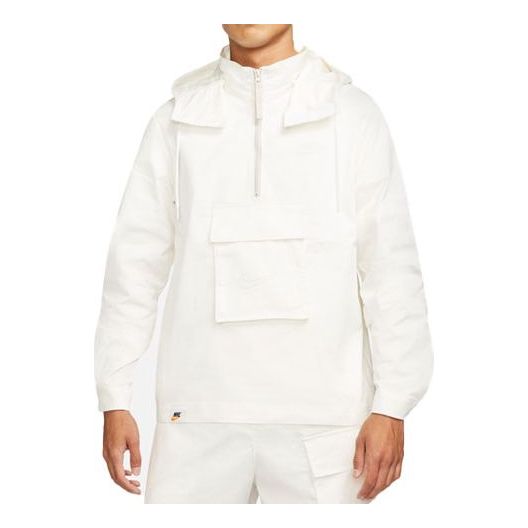 Nike Sportswear Half Zipper Sports Hooded Jacket White DD6495-133 ...