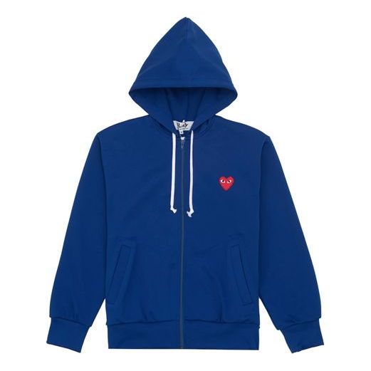 COMME des GARCONS PLAY Red Heart Zip Up Hoodie 'Blue' AZ-T172-051-2 ...