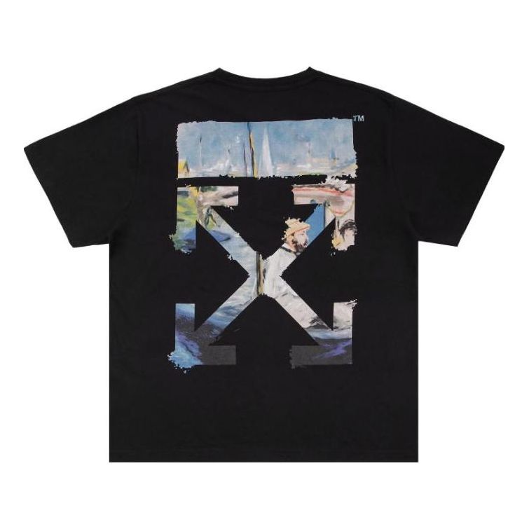 OFF-WHITE Painting Arrows Cotton Short Sleeve OMAA038G20JER0061088 ...