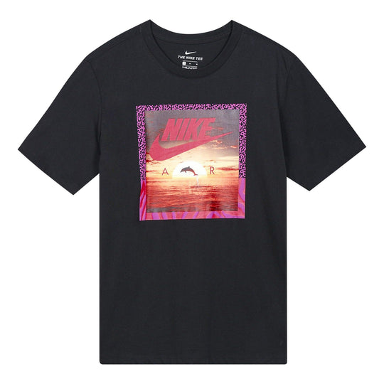 Nike Dolphin Sunset landscape Printing Short Sleeve Black CT6591