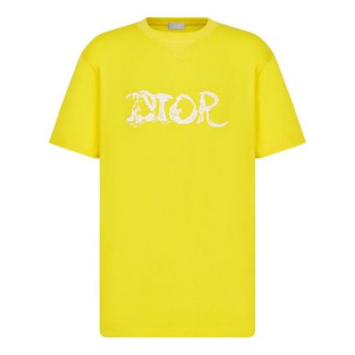 Men's DIOR x PETER DOIG Crossover FW21 Logo Embroidered Round Neck 