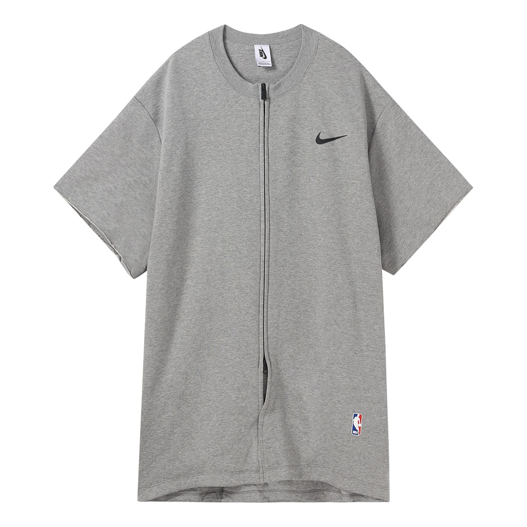 Men's Nike NRG Ti Warm Up Top x Fear of God FOG Gray Zipper Short Sleeve  Tops 'Dark Grey Heather Black' AR0629-063