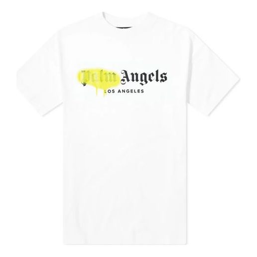 PALM ANGELS Tokyo Sprayed Logo Tee Red logo Short Sleeve Black PMAA001 -  KICKS CREW