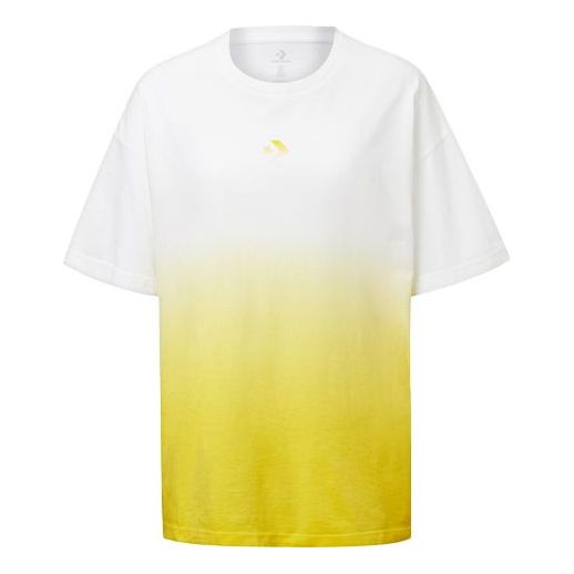 (WMNS) Converse Logo Printing Gradient Short Sleeve Yellow 10020993-745