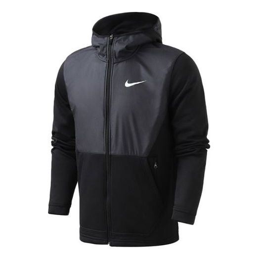 Nike Splicing hooded Stay Warm Sports Jacket Black 926466-010 - KICKS CREW