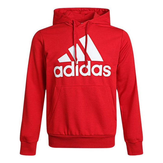 adidas M Bl Ft Hd logo Printing Drawstring Sports Pullover Red GV0249 ...