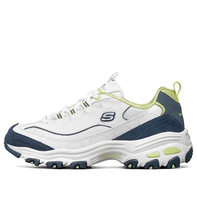 (WMNS) Skechers D'Lites 1.0 Low-Top Running Shoes White/Blue/Green  13167-WNVL