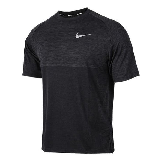 Men's Nike DRI-FIT Printing Logo Round Neck Quick Dry Short Sleeve Bla ...