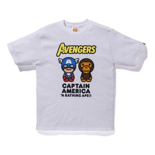 BAPE X Marvel Milo Captain America Tee Crossover Team USA Printing