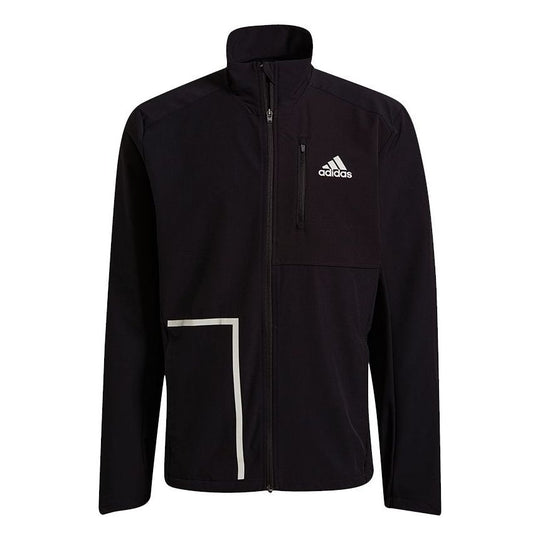 adidas Own The Run Jkt Training Sports Stand Collar Logo Jacket Black ...