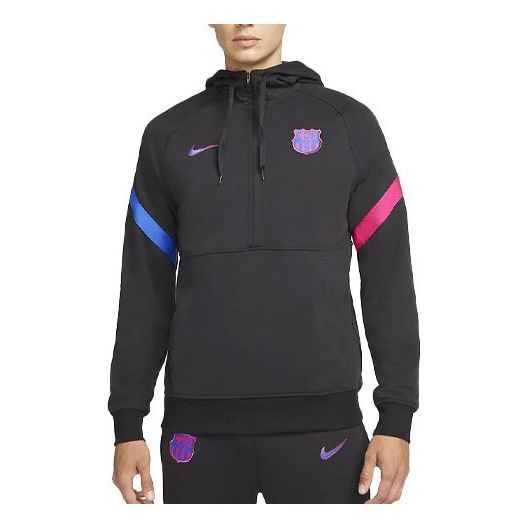 Nike FC Barcelona Contrasting Colors Hoodie 'Black' DB7814-014 - KICKS CREW