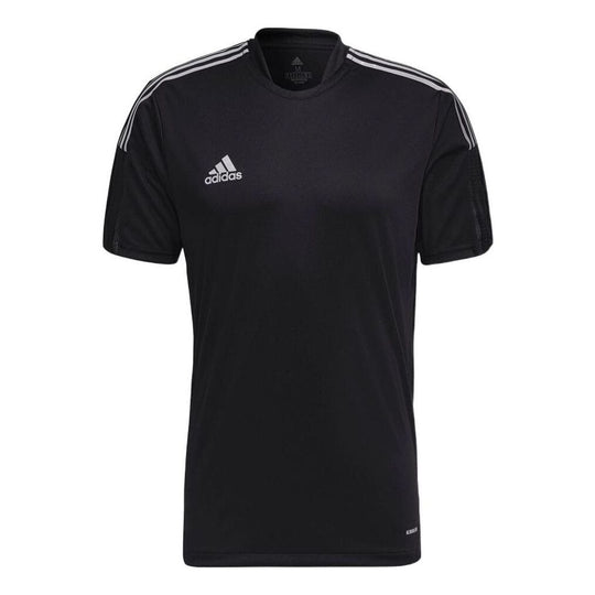 Men's adidas Stripe Alphabet Printing Round Neck Pullover Short Sleeve ...