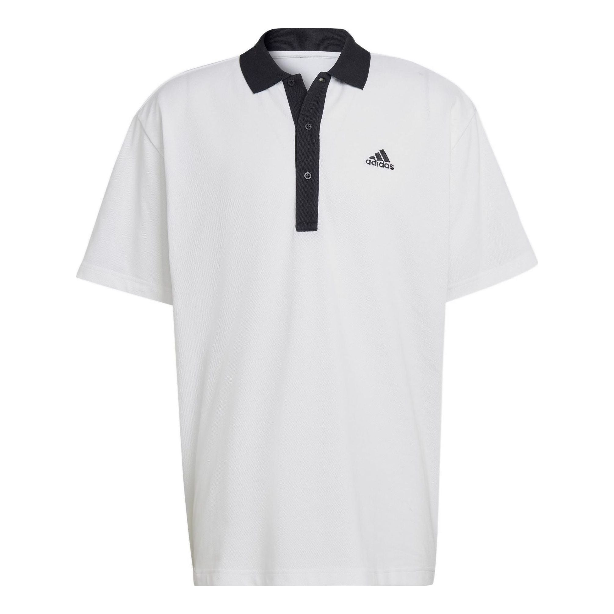 adidas Logo Printing Colorblock Short Sleeve White Polo Shirt HY5516 ...