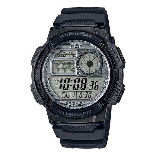 Men's CASIO Strap 100 waterproof Watch Black Mens Digital AE-1000W-7AV ...