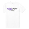 Men's PALM ANGELS Yellow Graffiti Logo Short Sleeve White PMAA001F20JE -  KICKS CREW