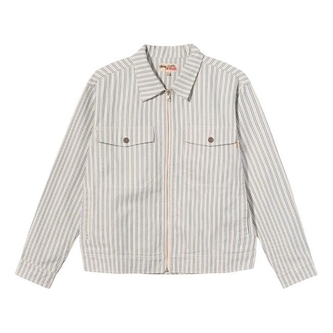 Stussy Loose Stripe Long Sleeves Jacket Unisex Creamy White 115564