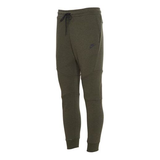 Nike Sportswear Tech Fleece Side Casual Sports Long Pants Green Army g ...