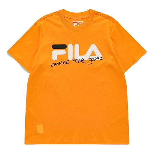 FILA FUSION Logo Printing Sports Round Neck Short Sleeve Orange T11W123102A-OR