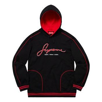 Supreme SS19 Contrast Embroidered Hooded Sweatshirt SUP-SS19-928