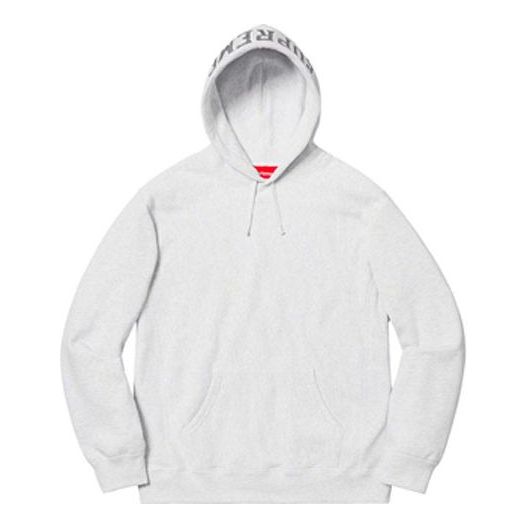 Supreme SS19 Sequin Arc Hooded Sweatshirt AshGrey logo SUP-SS19