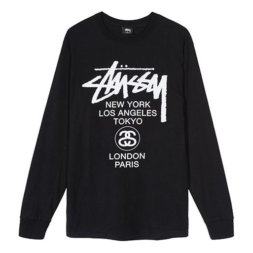 Stussy World Tour Classic Long Sleeves Unisex Black 3993397-BLACK